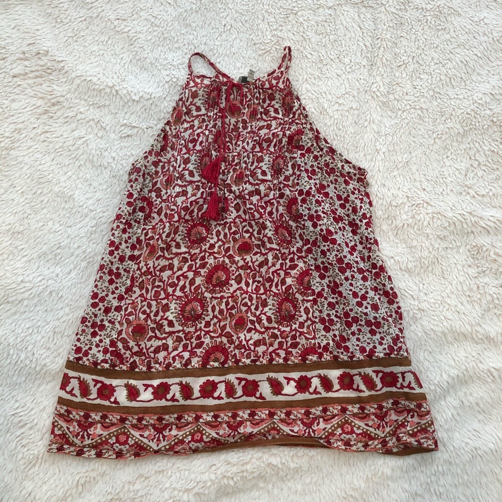 Joie tassel floral tank top